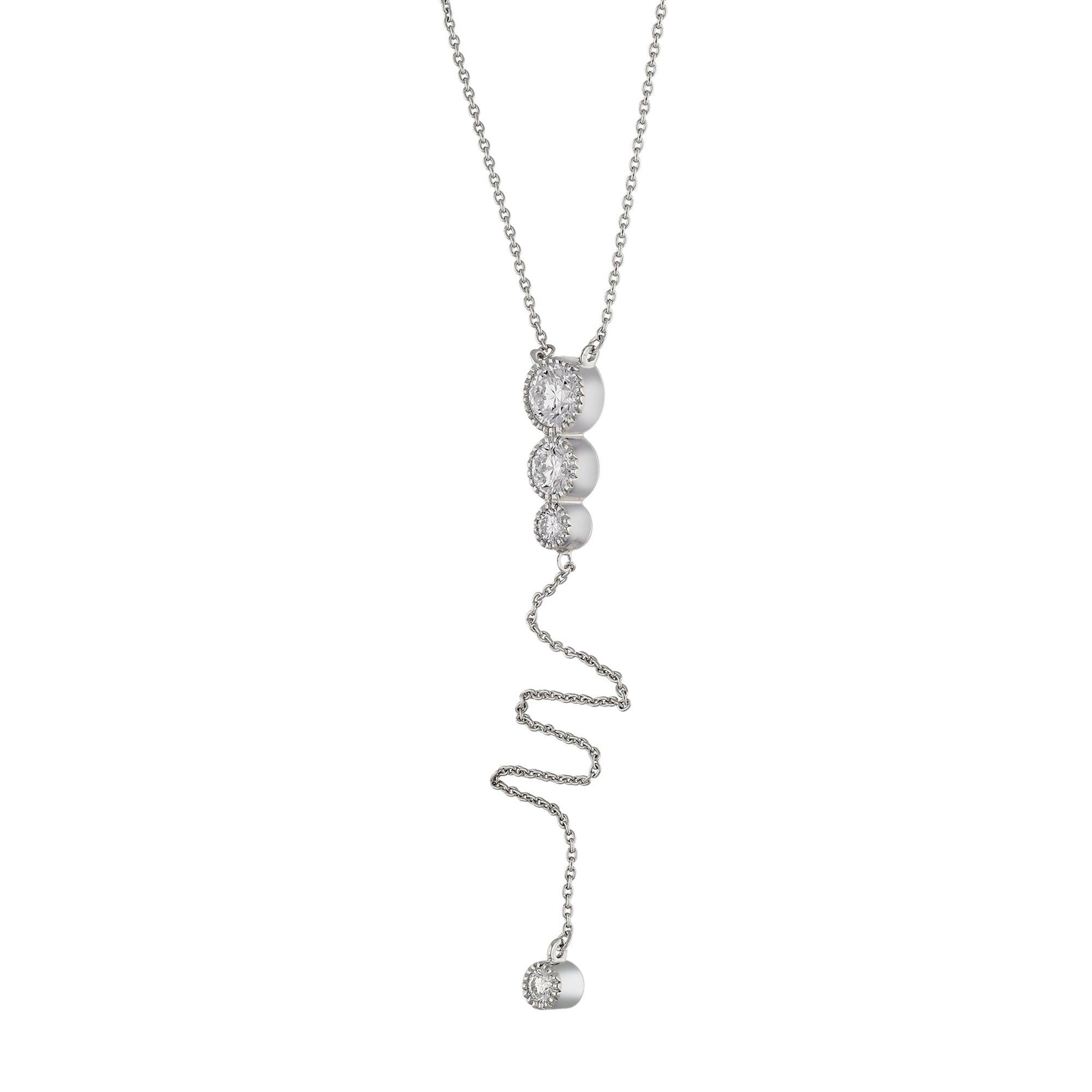 Lariat Necklace 1.0Ctw - Necklace - gemstone - jewelry