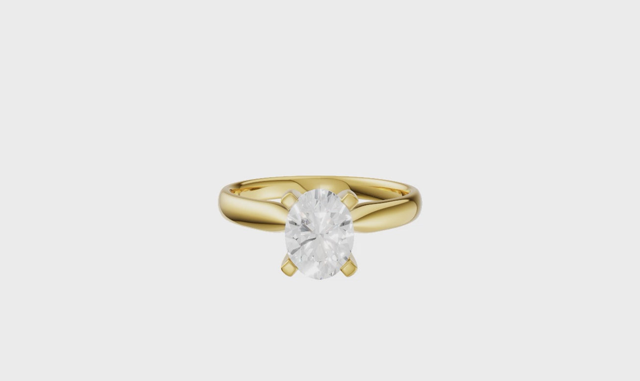 Oval Solitaire Ring 1.0Ct