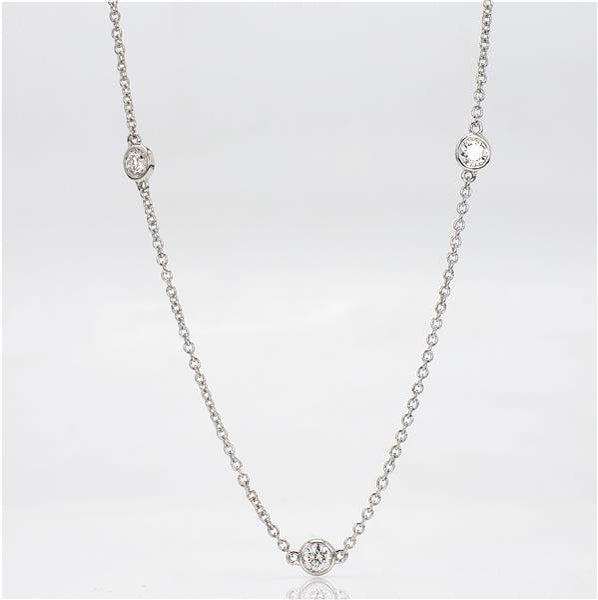 Diamond Station Necklace 1/2Ctw