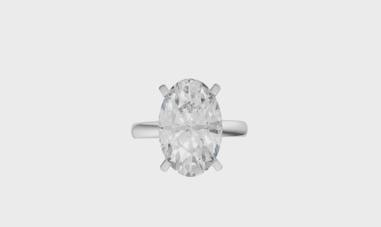 Oval Solitaire Ring 5.0Ct Certified