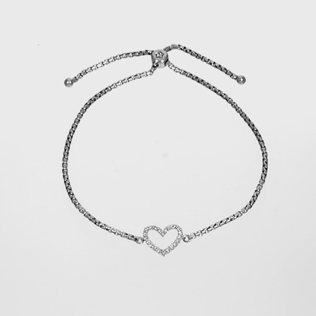 Heart Bolo Bracelet - 1/4Ctw