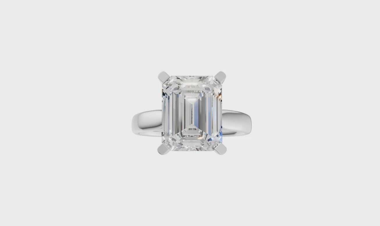 Emerald Cut Solitaire Ring 4.0Ct