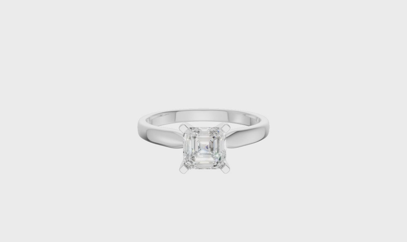 Asscher Cut Solitaire Ring 2.0Ct Certified