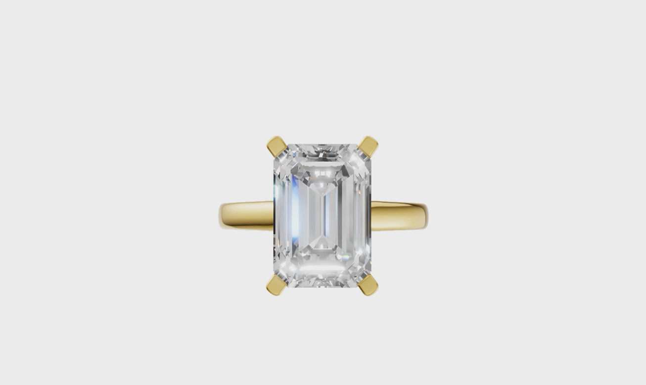 Emerald Cut Solitaire Ring 5.0Ct