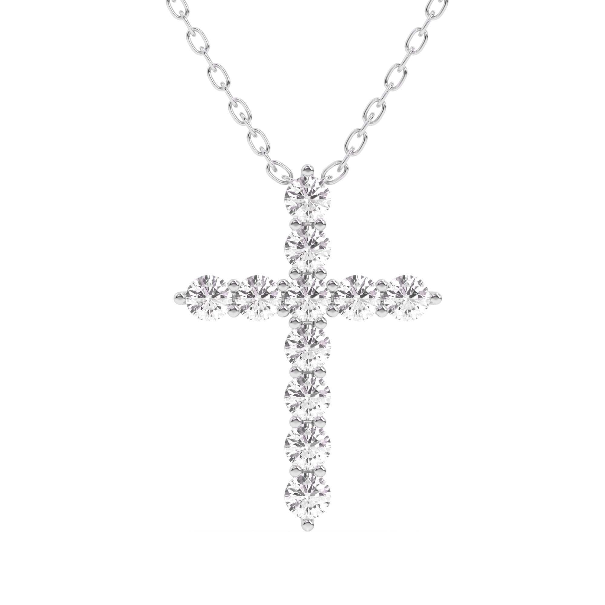 Rounded Cross Pendant - 1.0Ctw - Pendant - gemstone - jewelry