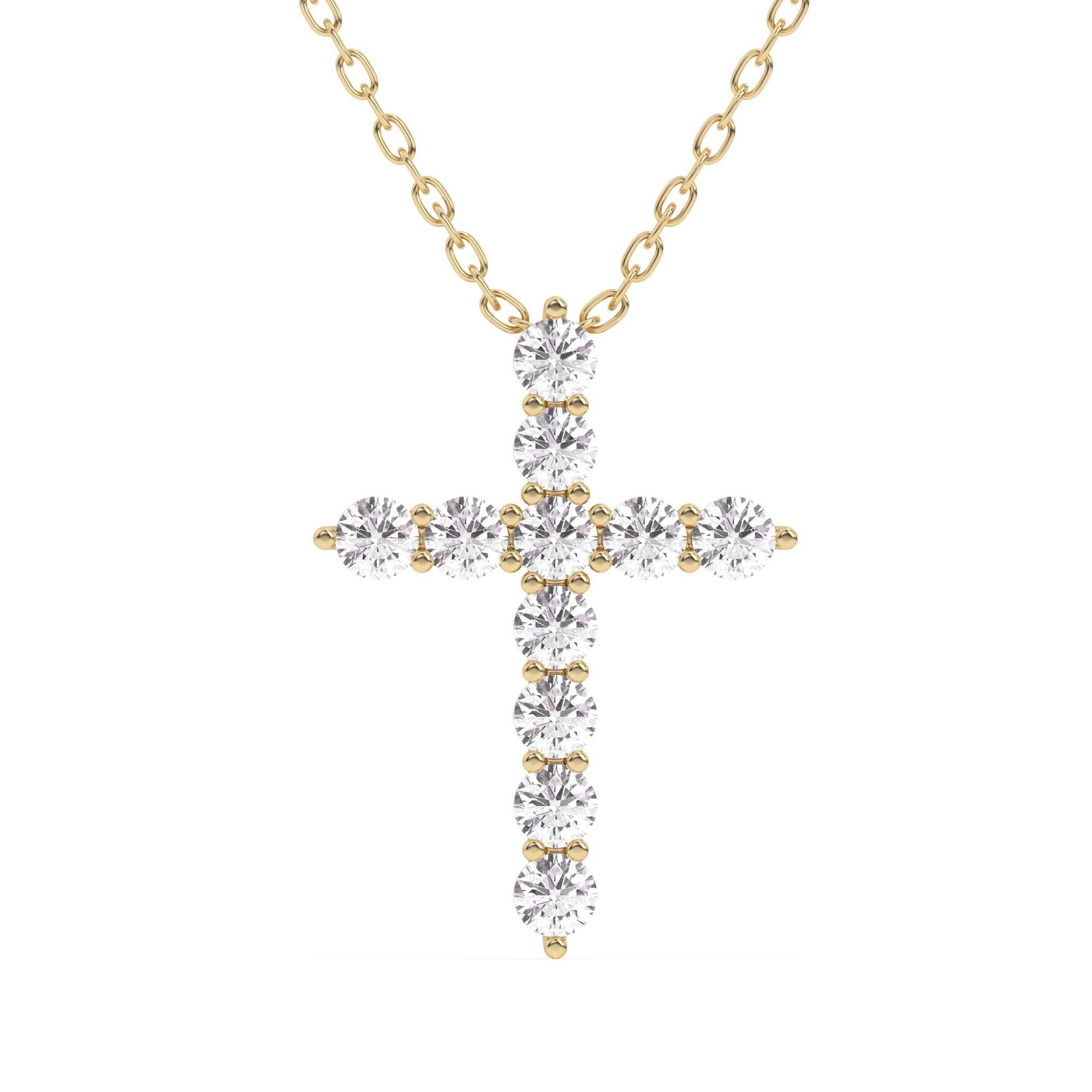 Rounded Cross Pendant - 1.0Ctw - Pendant - gemstone - jewelry