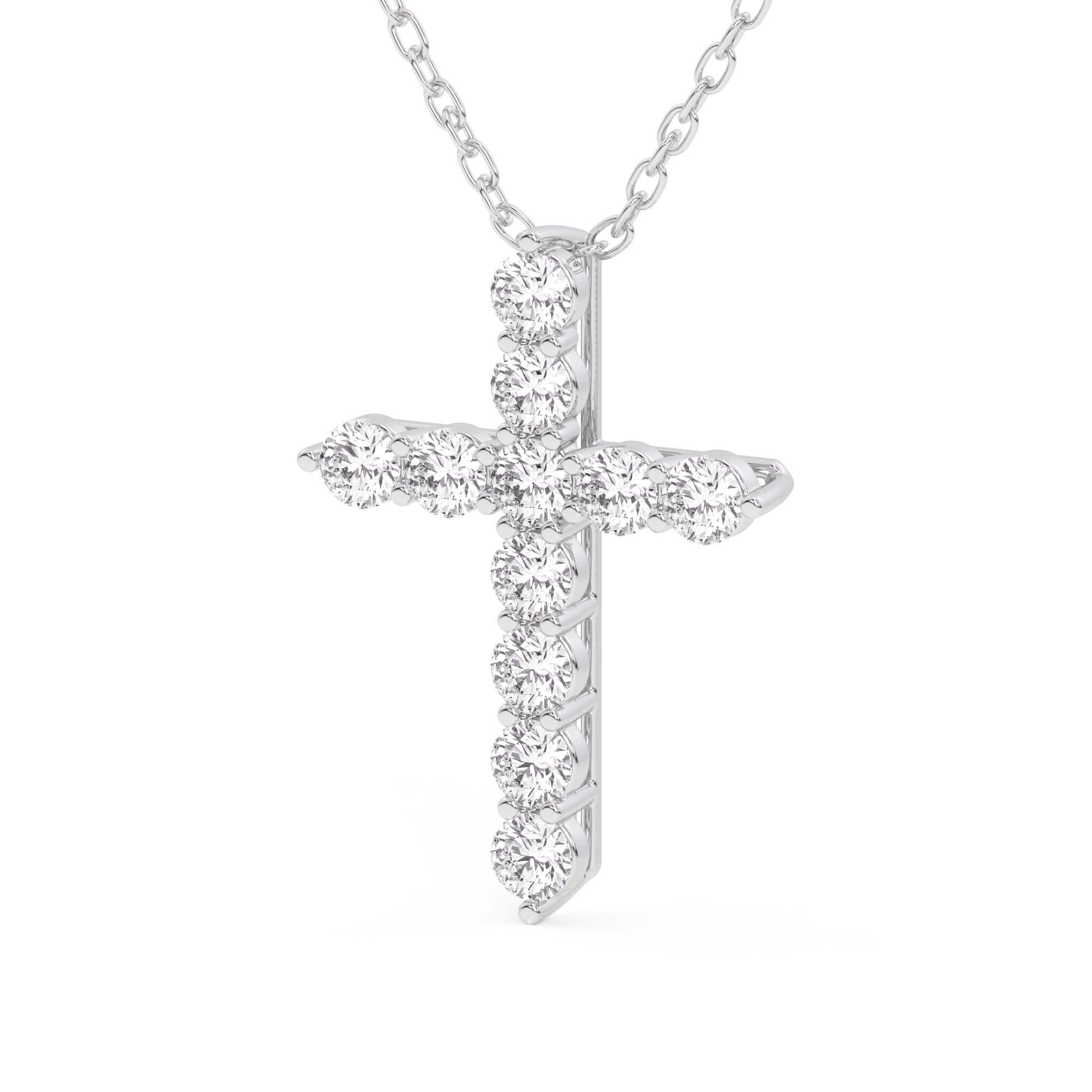 Rounded Cross Pendant - 1.0Ctw - Pendant - gemstone - jewelry