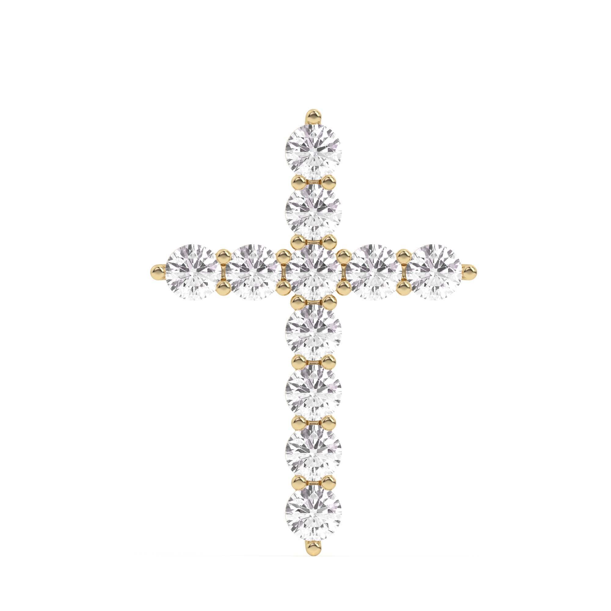 Rounded Cross Pendant - 1.0Ctw - Pendant - gemstone - jewelry
