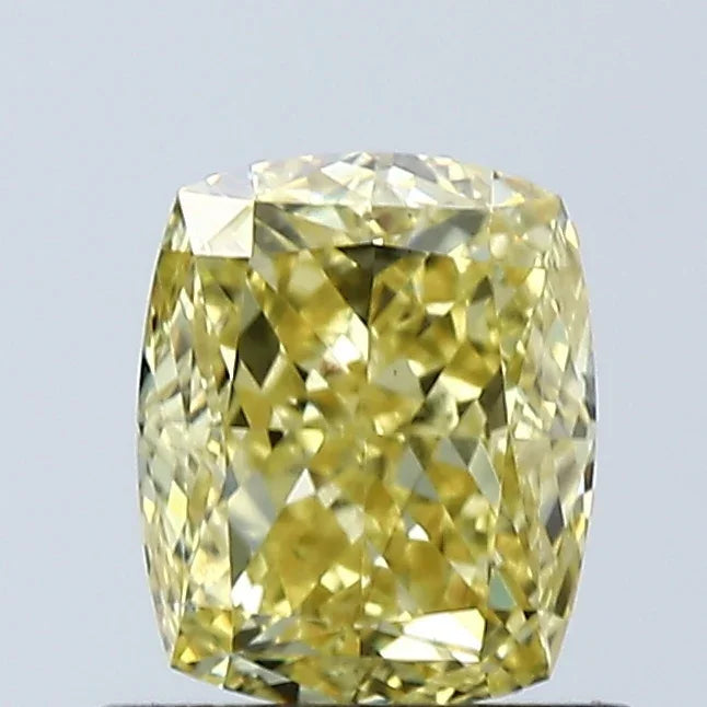 Loose 1.06 Carat Vivid Yellow VS2 IGI Certified Lab Grown Cushion Diamonds