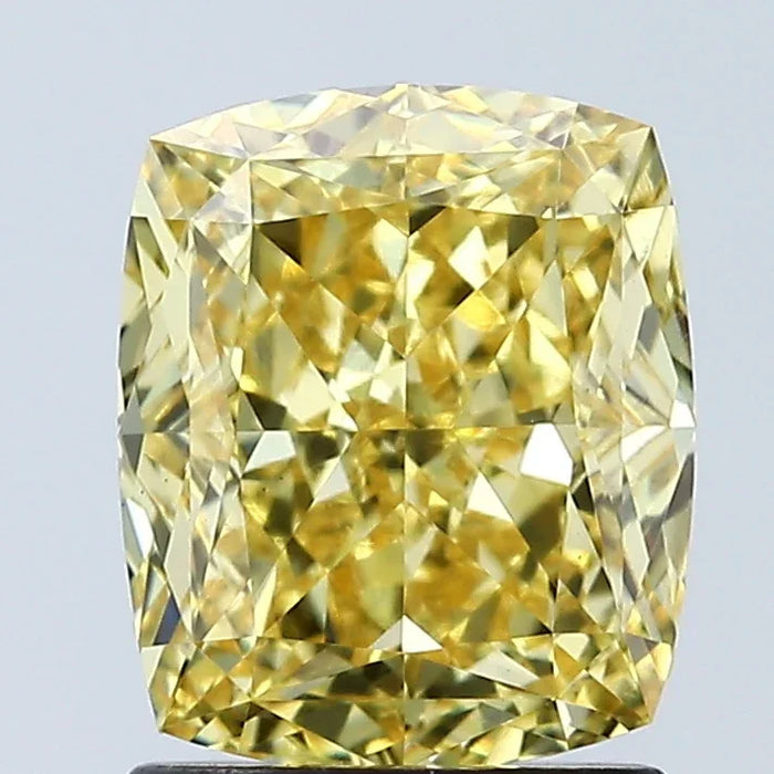 2.05Ct Vivid Yellow VS1 IGI Certified Cushion Lab Grown Diamond