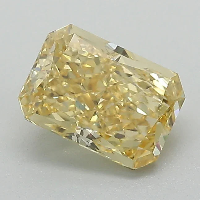 Loose 1.04 Carat Intense Yellow SI1 GCAL Certified Lab Grown Radiant Diamonds