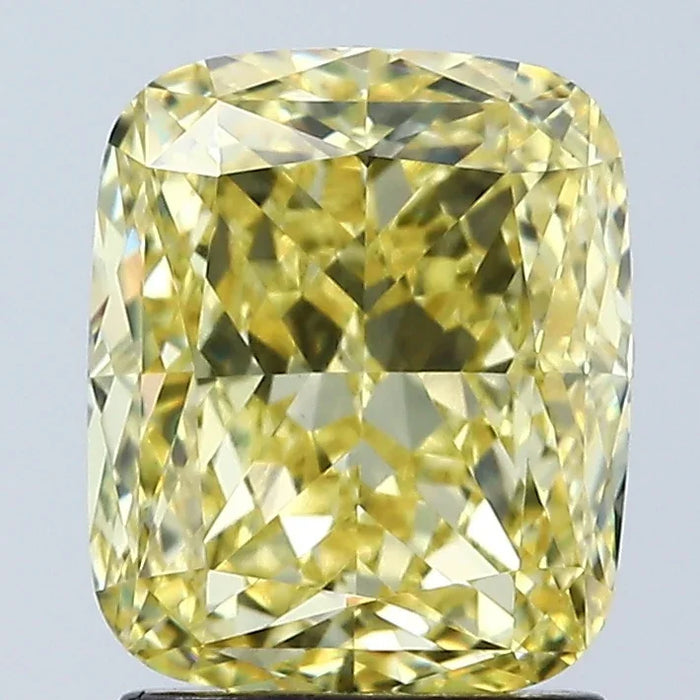 Loose 2.08 Carat Vivid Yellow VVS2 IGI Certified Lab Grown Cushion Diamonds