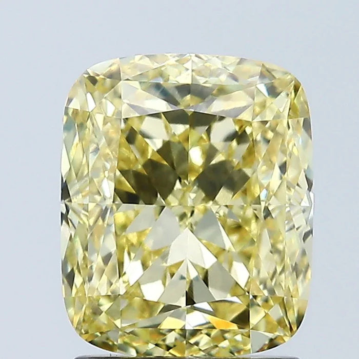 Loose 2.03 Carat Vivid Yellow VVS2 IGI Certified Lab Grown Cushion Diamonds