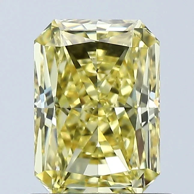 Loose 1.08 Carat Vivid Yellow VS1 IGI Certified Lab Grown Radiant Diamonds