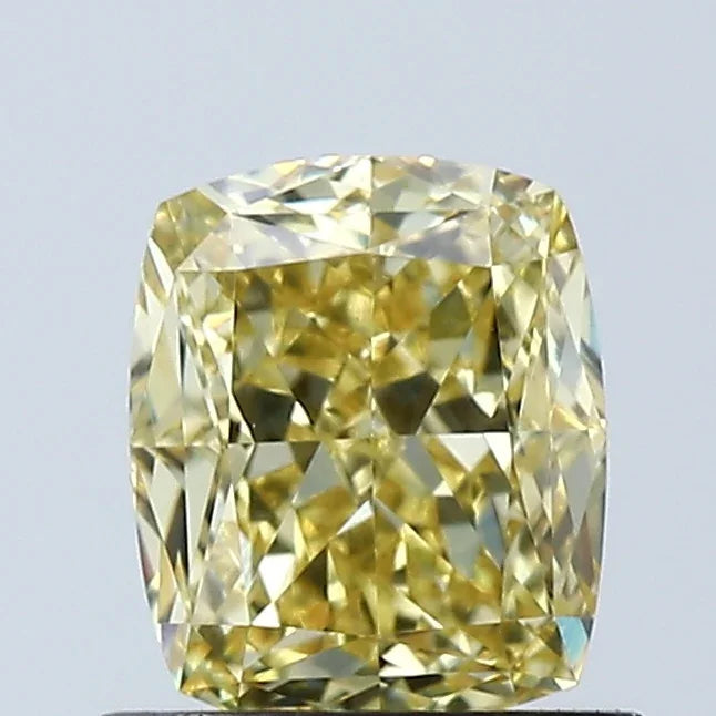 Loose 1.03 Carat Vivid Yellow VVS2 IGI Certified Lab Grown Cushion Diamonds