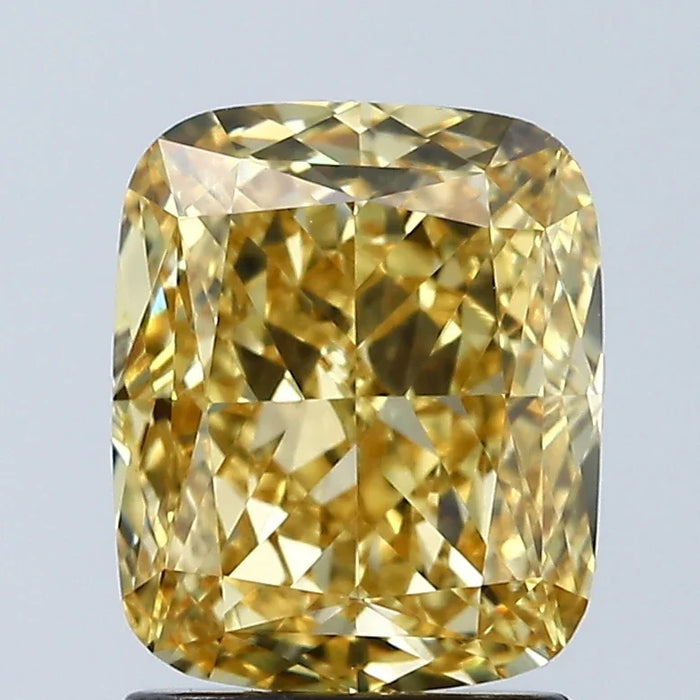 Loose 2.07 Carat Vivid Yellow VVS2 IGI Certified Lab Grown Cushion Diamonds