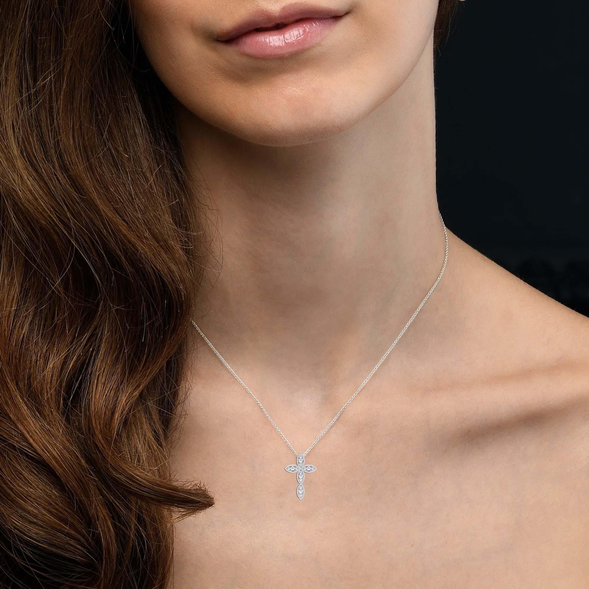 Timeless Cross Pendant - 1/3 Ctw - Pendant - gemstone - jewelry