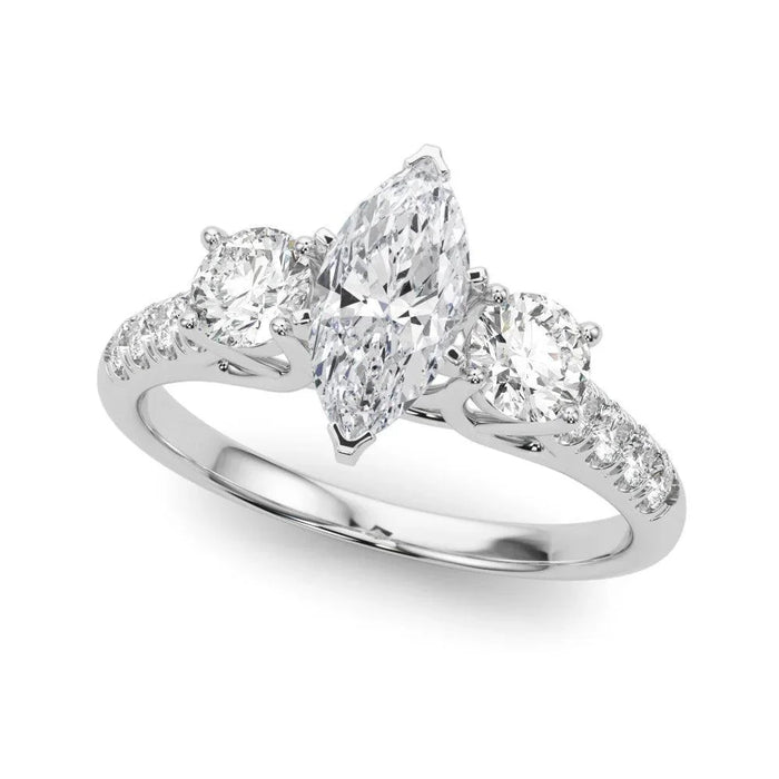 Tina 3 Stone Setting - New World Diamonds - Settings
