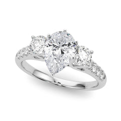 Tina 3 Stone Setting - Pear