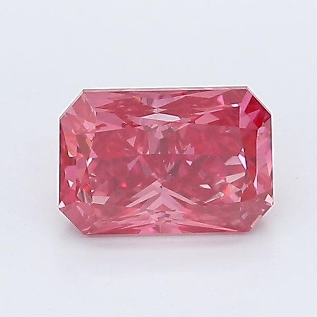 0.89Ct Vivid Pink SI1 IGI Certified Radiant Lab Grown Diamond - New World Diamonds - Diamonds