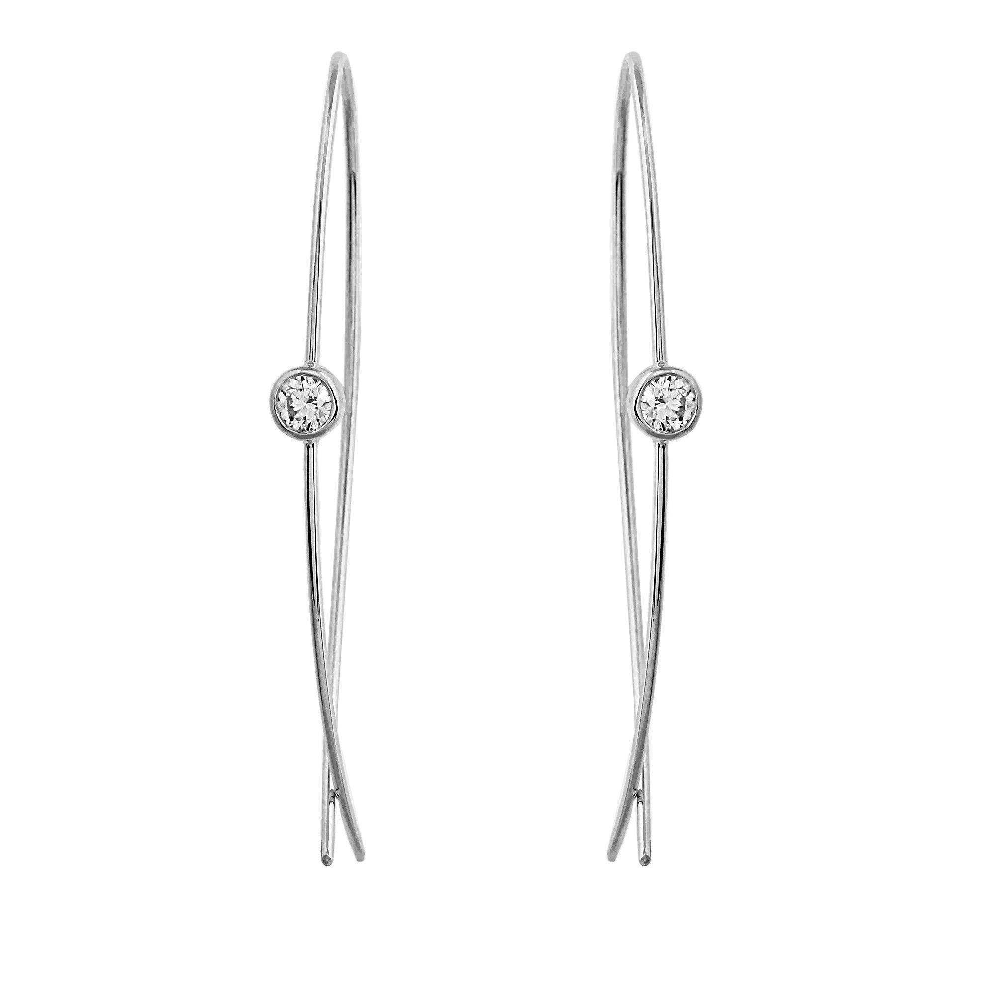 Crisscross Solitaire Earrings 2/5Ctw - Earrings - gemstone - jewelry
