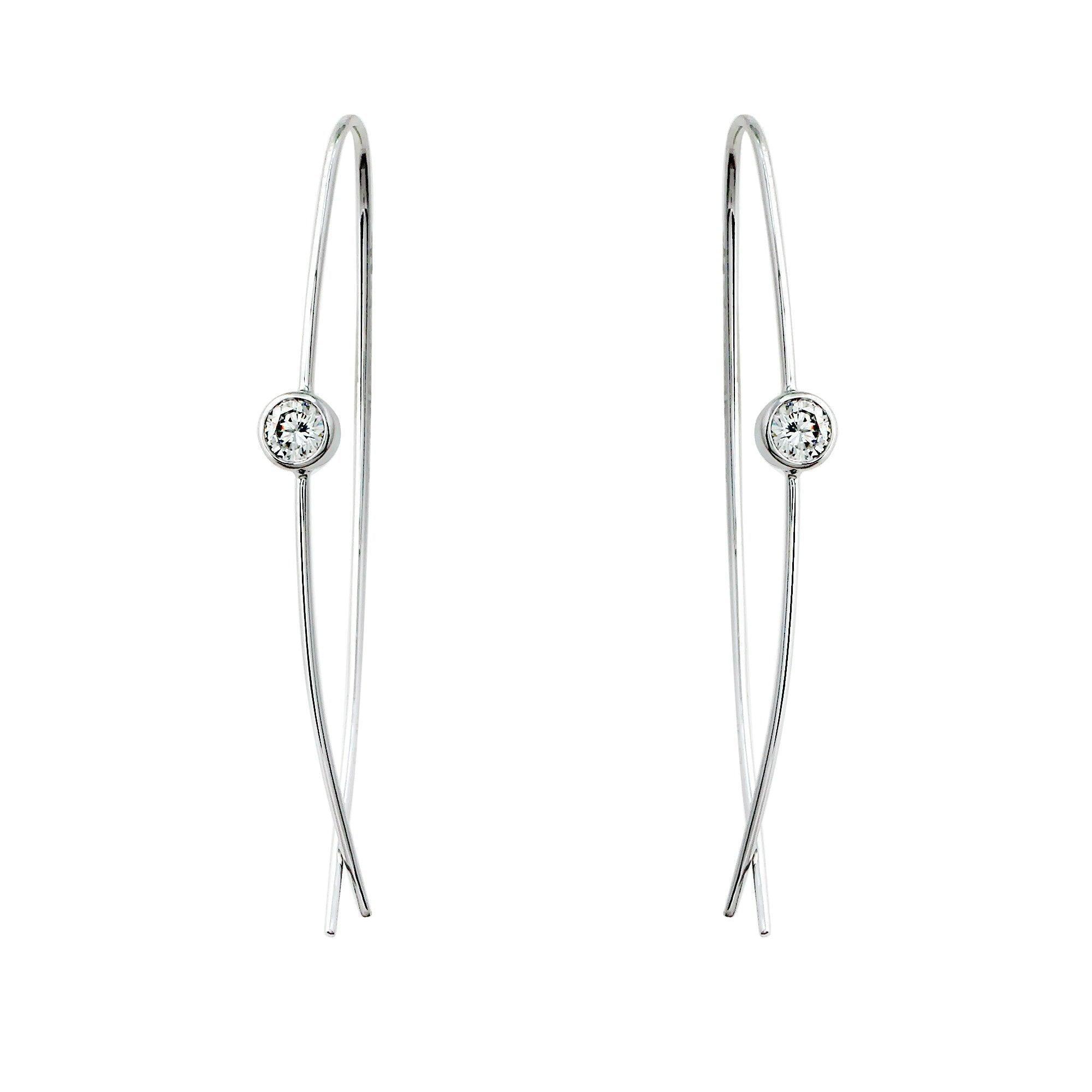 Crisscross Solitaire Earrings 2/5Ctw - Earrings - gemstone - jewelry