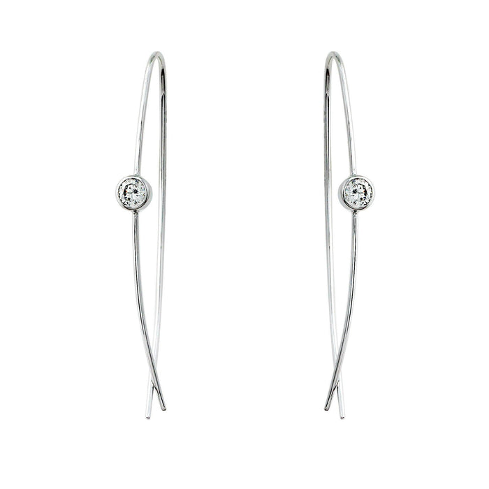 Crisscross Solitaire Earrings 2/5Ctw