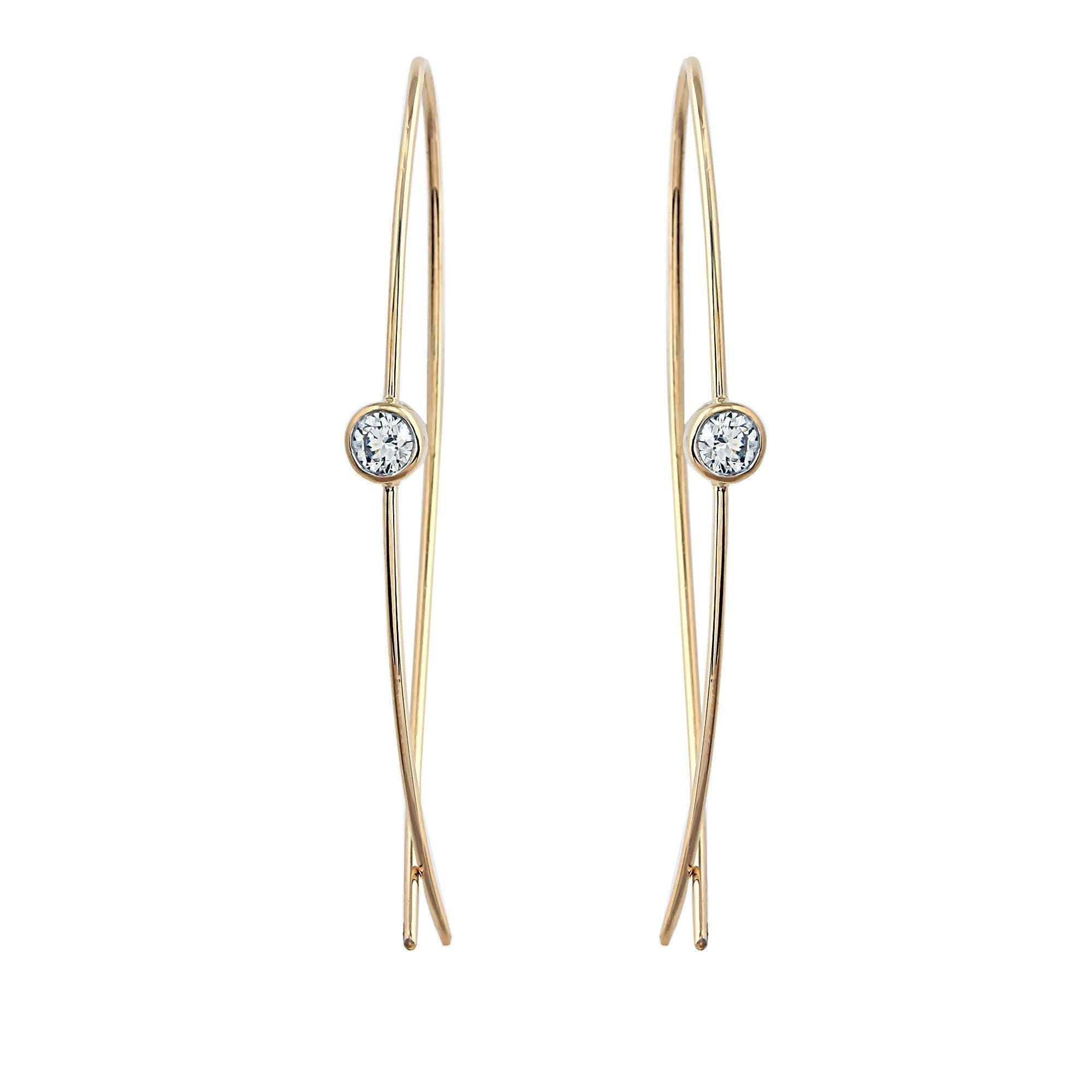 Crisscross Solitaire Earrings 2/5Ctw - Earrings - gemstone - jewelry