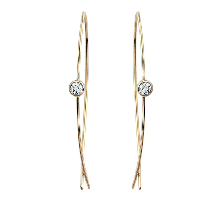 Crisscross Solitaire Earrings 2/5Ctw