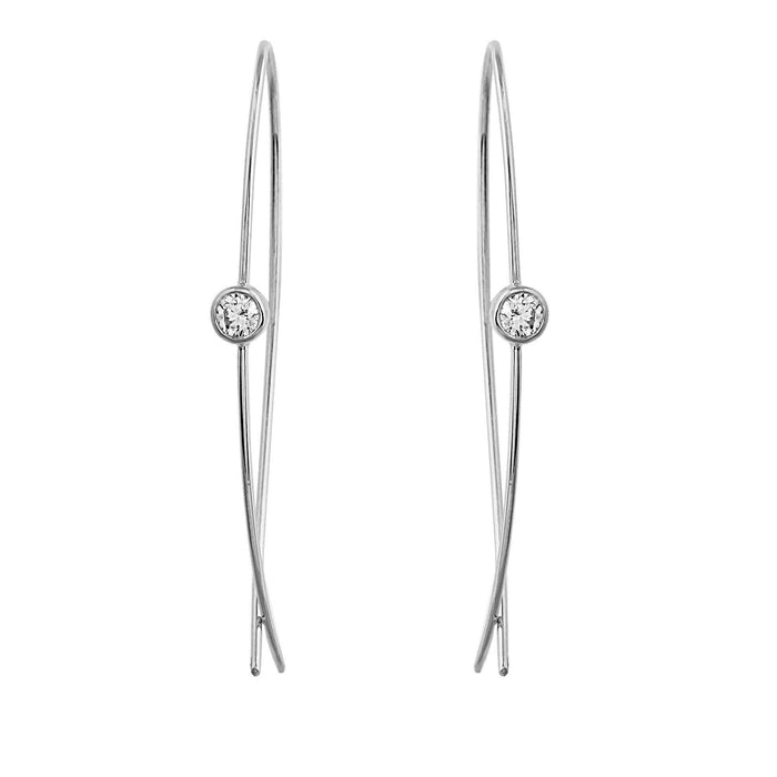 Crisscross Solitaire Earrings 2/5Ctw - New World Diamonds - Earrings