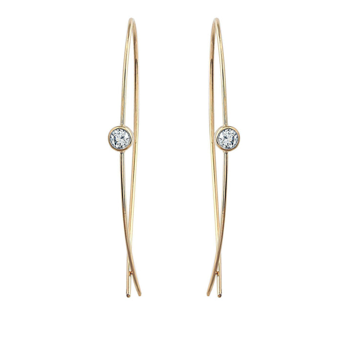 Crisscross Solitaire Earrings 2/5Ctw - New World Diamonds - Earrings